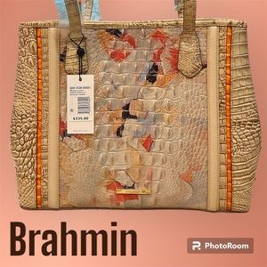 New Brahmin large shoulder croc bag